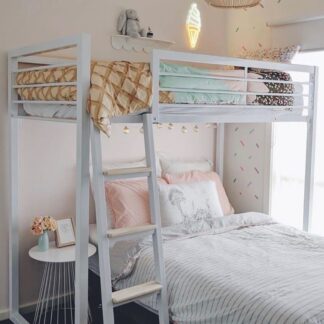 Nash White Loft Bed - IN STOCK - Single, King Single, Double & Queen
