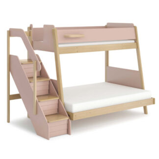 Boori Natty Maxi Bunk Bed with Storage Staircase - Cherry & Almond