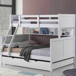 Springfield Single over Double Bunk Bed with Shelves & Double Storage Trundle