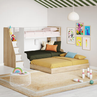 Levin Triple Bunk Bed with Double Trundle Bed