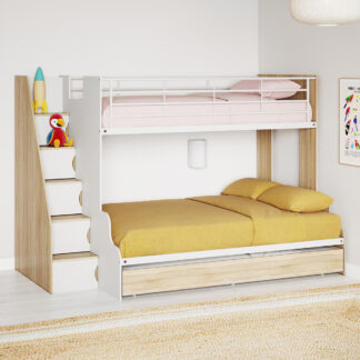 Levin Triple Bunk Bed with Double Trundle Bed