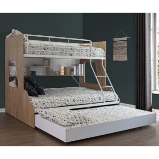 Z5 Triple Bunk Bed with Shelves & Single Trundle