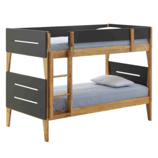 Irvine Bunk Bed Charcoal & Natural- Single, King Single