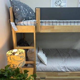 Irvine Bunk Bed Charcoal & Natural- Single, King Single