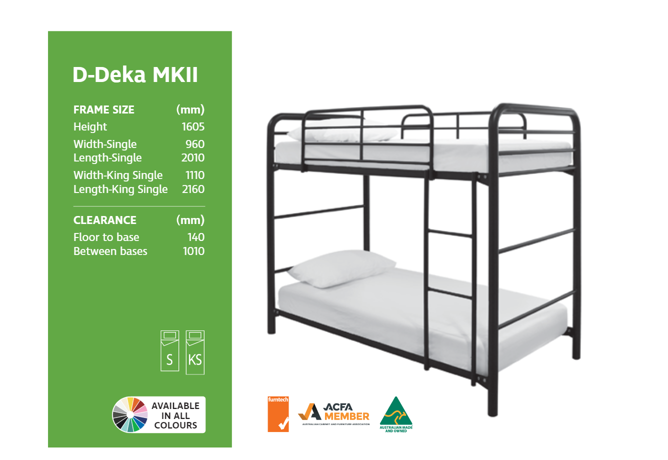 Budget heavy duty bunk bed king single