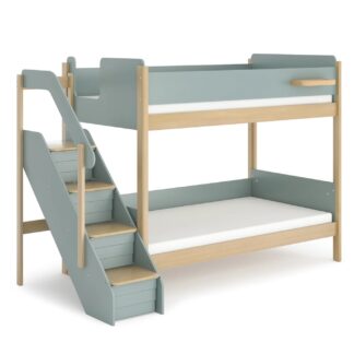 Natty King Single Bunk With Storage Staircase - Blueberry and Almond
