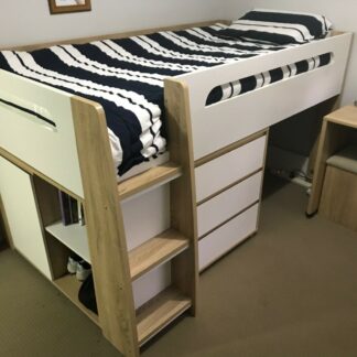 Charlie Midi Loft Bed with Desk - King Single