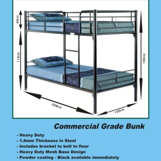 Commercial Bunk Bed SB - Black