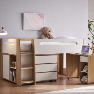 Charlie Low Loft Bed with Desk - King Single