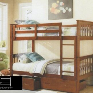 Brighton Single Bunk Bed - Antique Oak